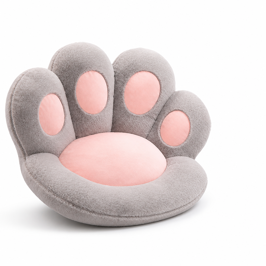 Machine Washable Paw-Shaped Plush Seat Cushion
