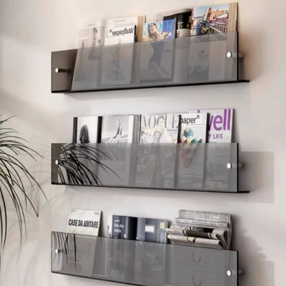 Magazine Holder Acrylic Wall-Mounted Space-Saving Storage