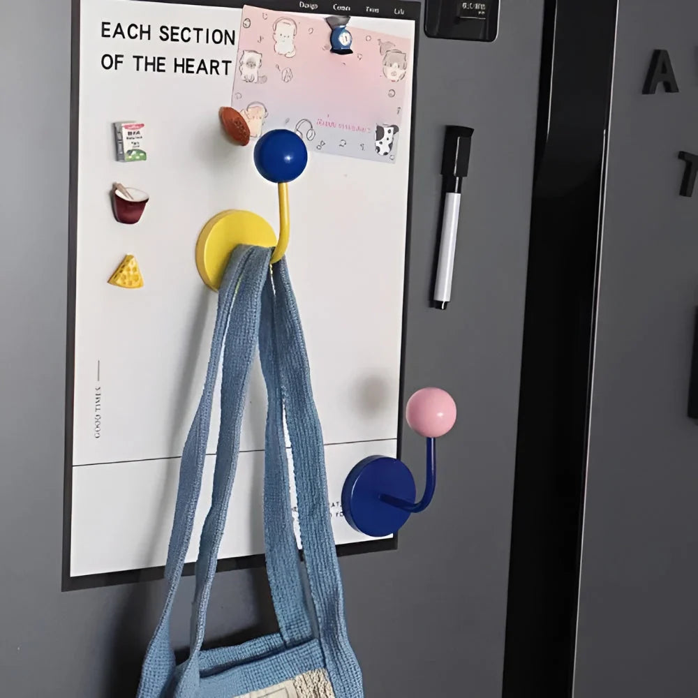 Magnetic Hooks Colorful Wooden Ball & Strong Hold
