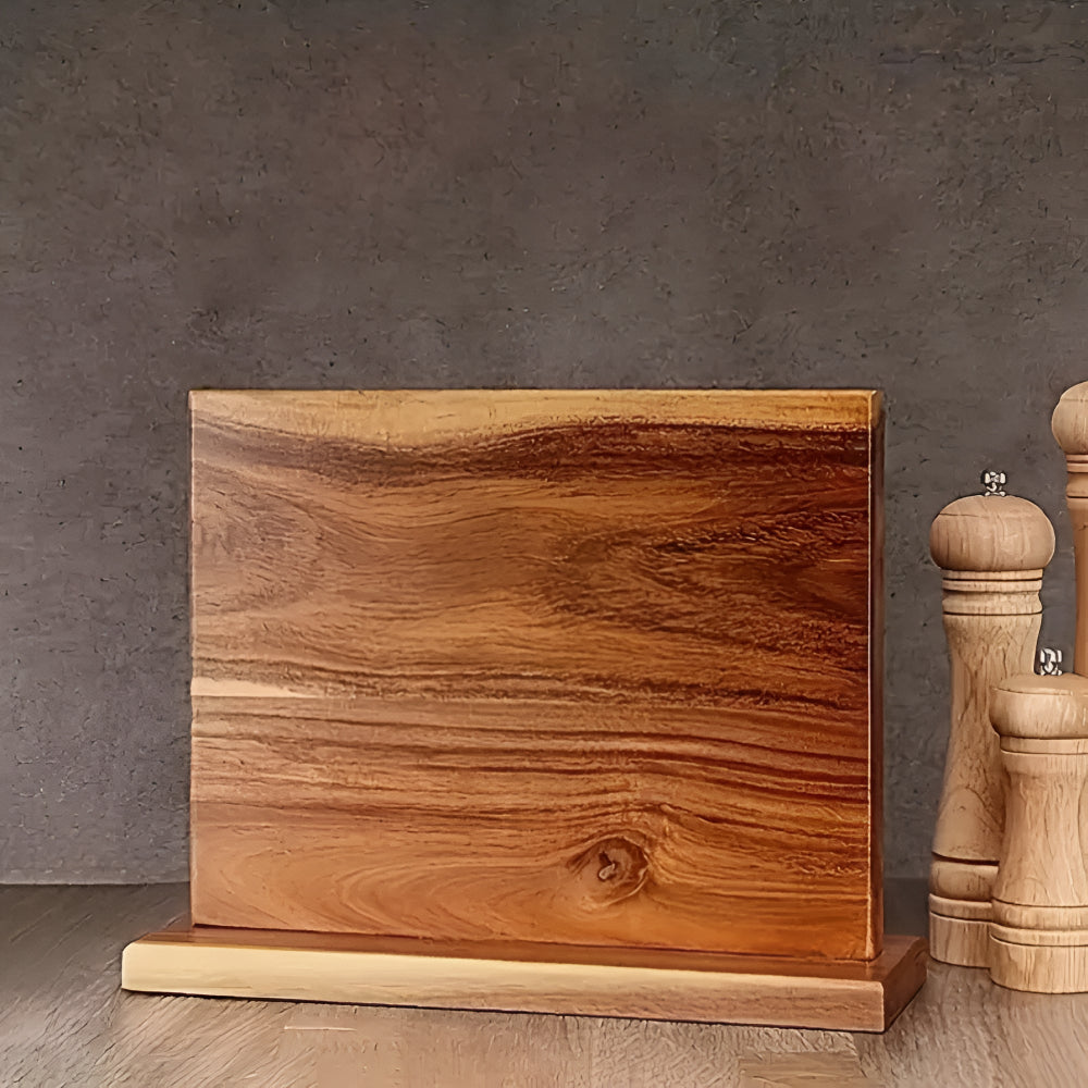 Magnetic Knife Holder Double-Sided Solid Wood Holds 12 Knives