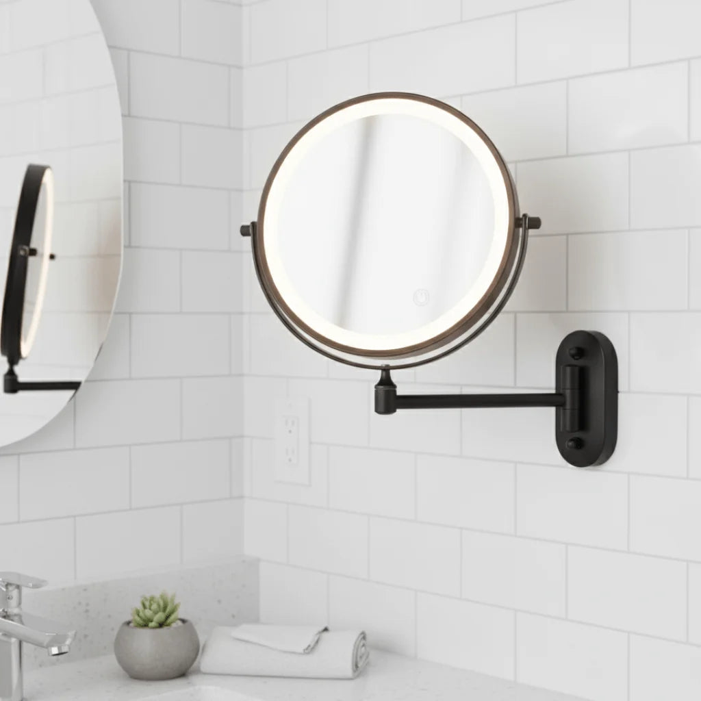 Magnifying Mirror LED Adjustable Brightness Rechargeable Cordless 3×–10× Magnification