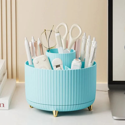 Makeup Organizer 360° Rotating 5 Compartments Space-Saving Design