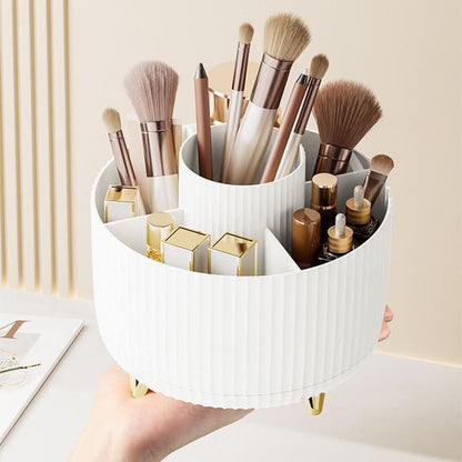 Makeup Organizer 360° Rotating 5 Compartments Space-Saving Design