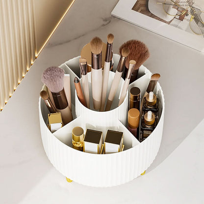 Makeup Organizer 360° Rotating 5 Compartments Space-Saving Design