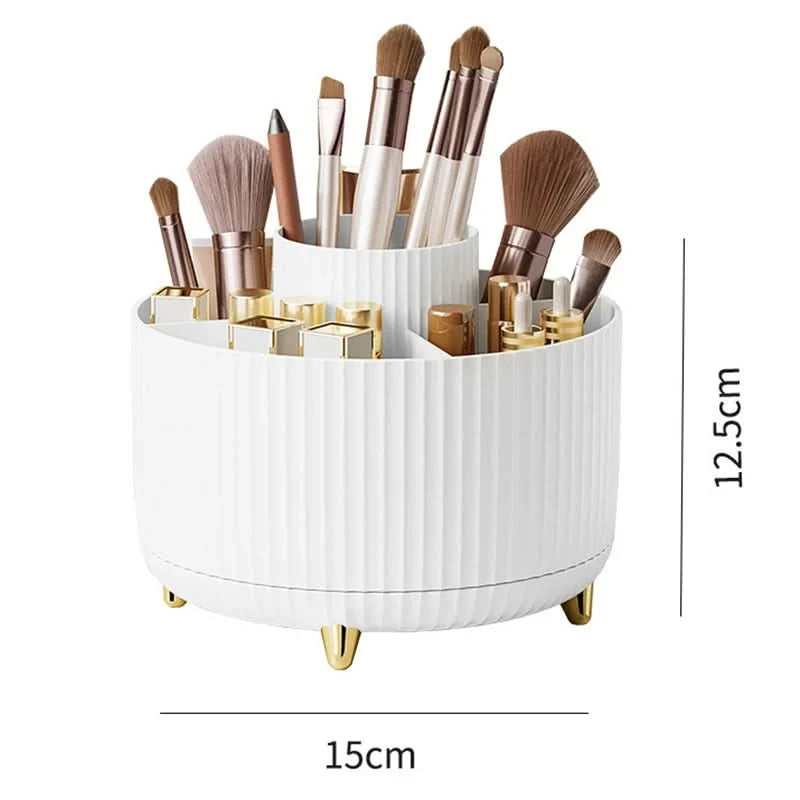 Makeup Organizer 360° Rotating 5 Compartments Space-Saving Design