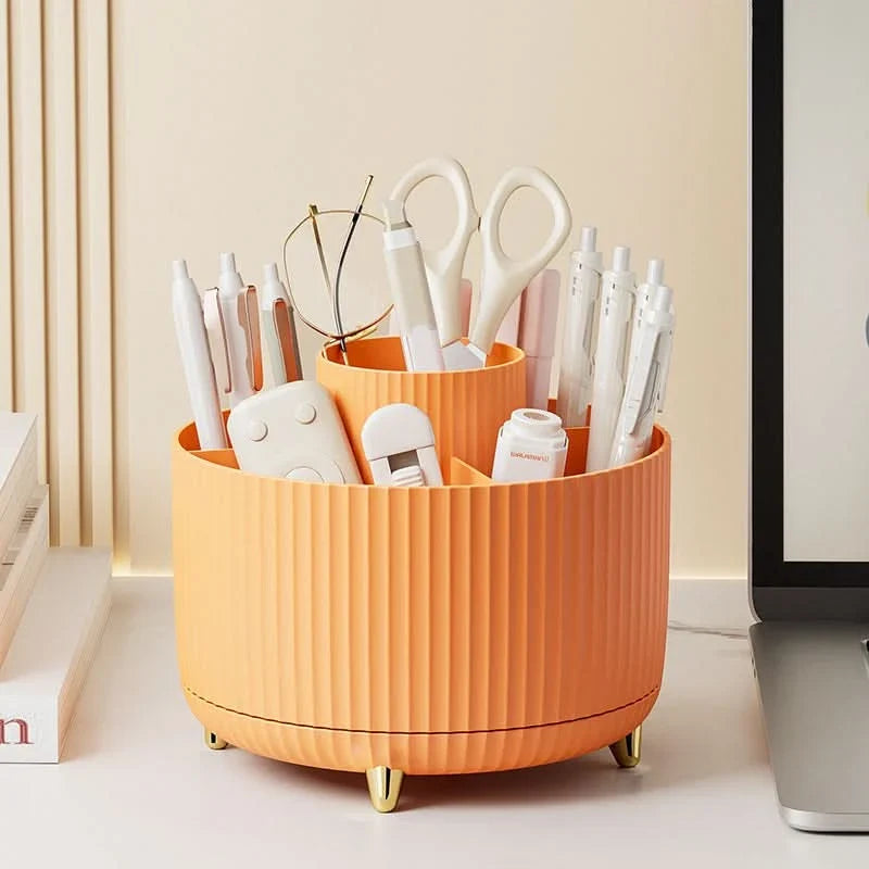 Makeup Organizer 360° Rotating 5 Compartments Space-Saving Design