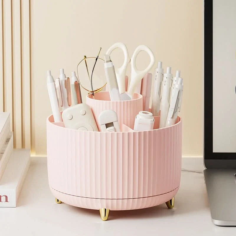 Makeup Organizer 360° Rotating 5 Compartments Space-Saving Design
