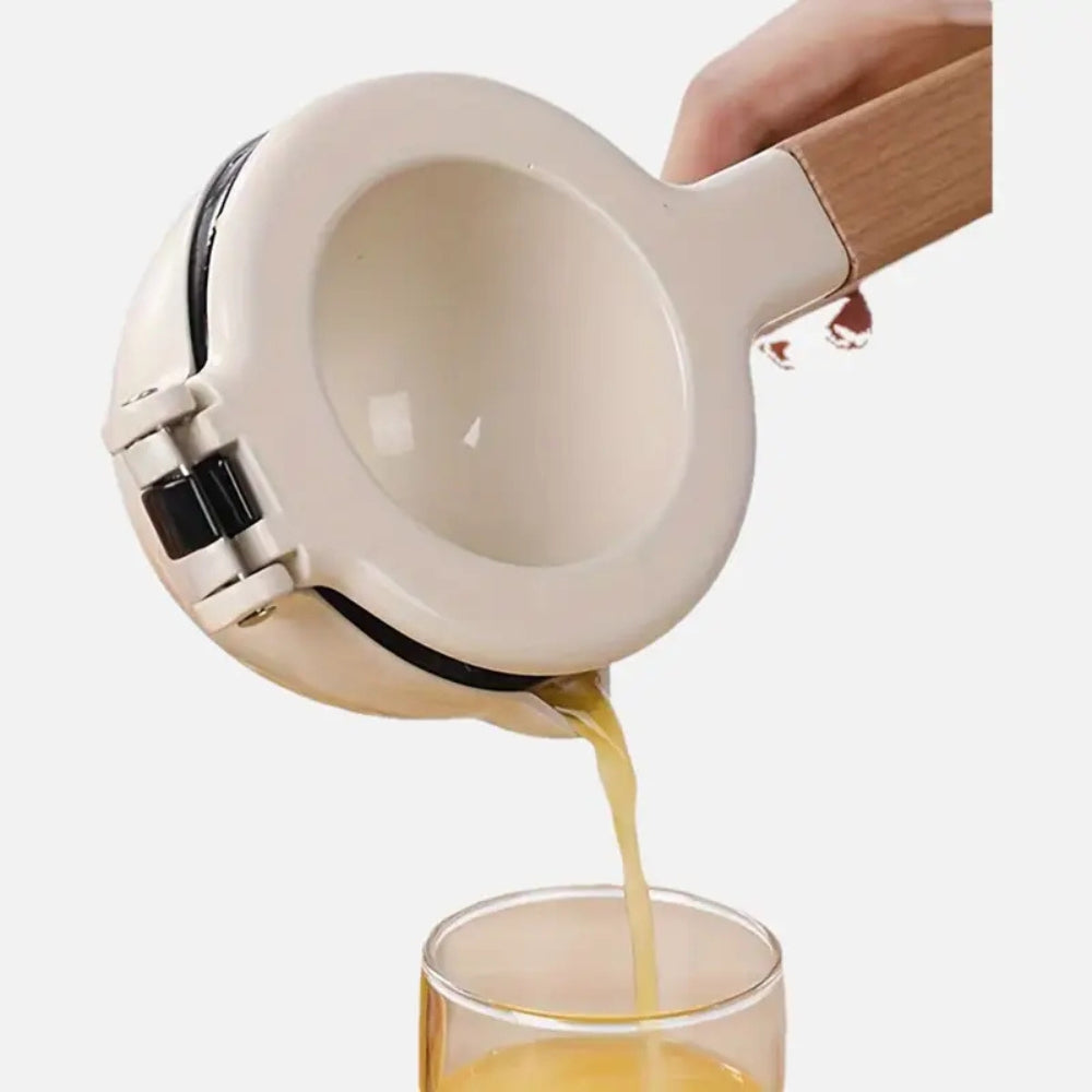 Manual Citrus Squeezer Double-Layer Stainless Steel Wood Handle