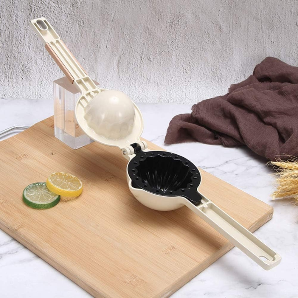 Manual Citrus Squeezer Double-Layer Stainless Steel Wood Handle