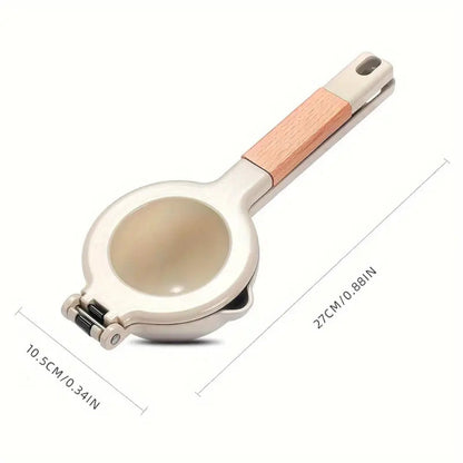 Manual Citrus Squeezer Double-Layer Stainless Steel Wood Handle