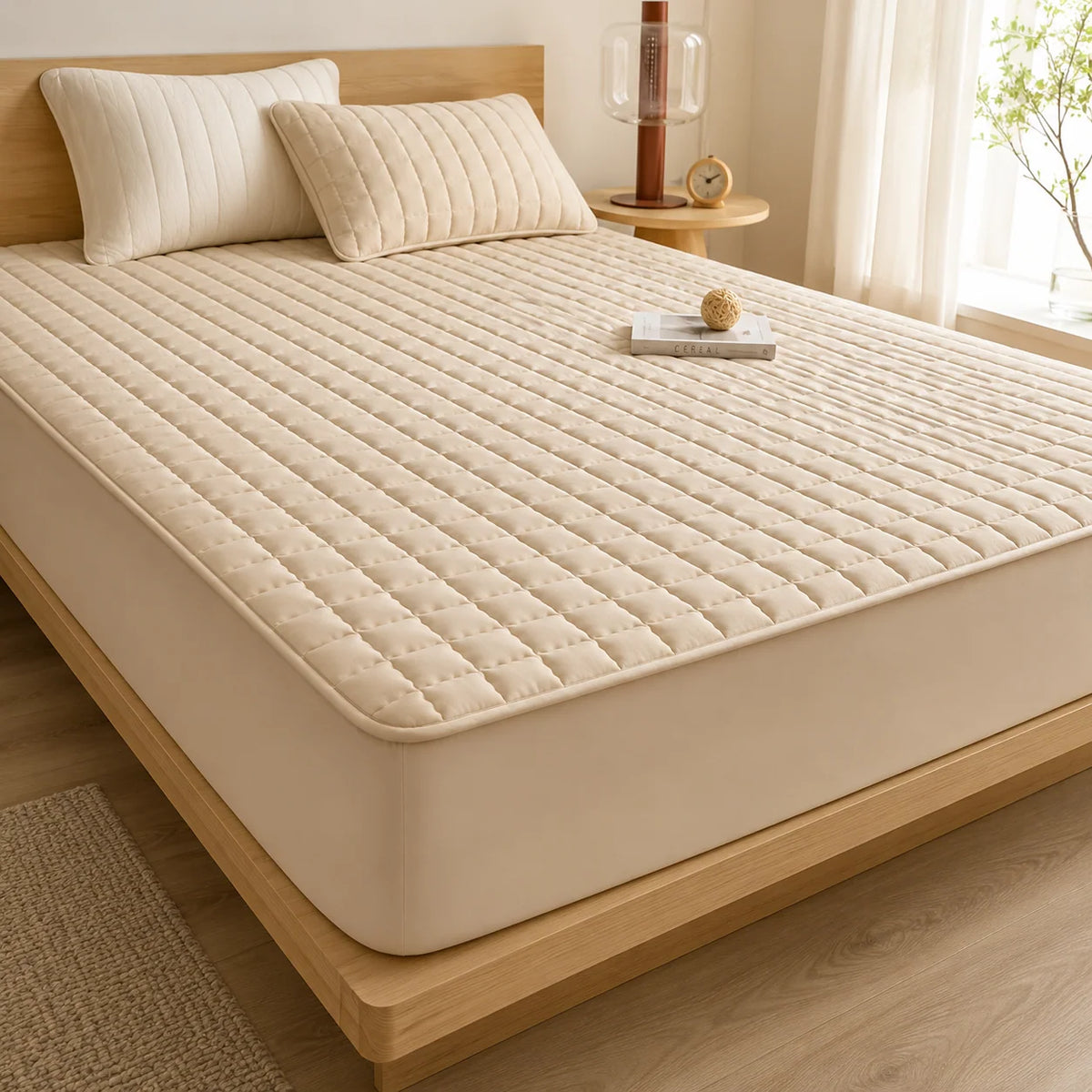 Mattress Protector Water-Resistant Quilted Breathable Machine-Washable Cover