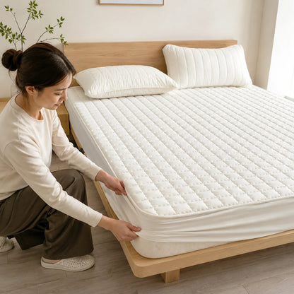 Mattress Protector Water-Resistant Quilted Breathable Machine-Washable Cover