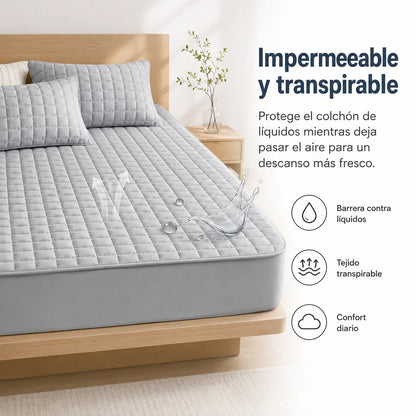 Mattress Protector Water-Resistant Quilted Breathable Machine-Washable Cover