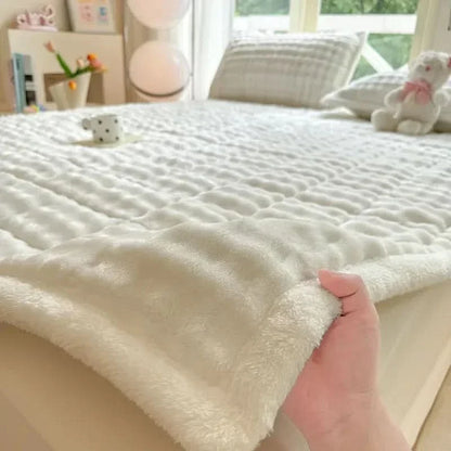 Mattress Topper Plush Microfiber Padded Foldable & Lightweight