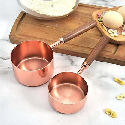 Measuring Cups & Spoons Copper-Plated Steel Engraved Marks