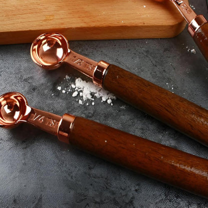 Measuring Cups & Spoons Copper-Plated Steel Engraved Marks