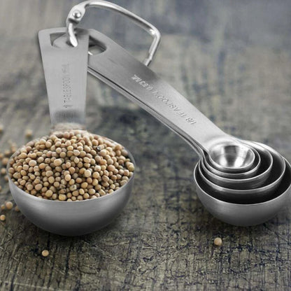 Measuring Spoons Stainless Steel Engraved Set of 6