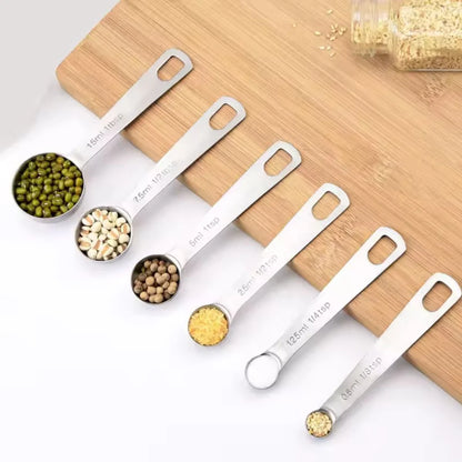 Measuring Spoons Stainless Steel Engraved Set of 6