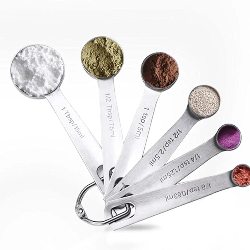 Measuring Spoons Stainless Steel Engraved Set of 6