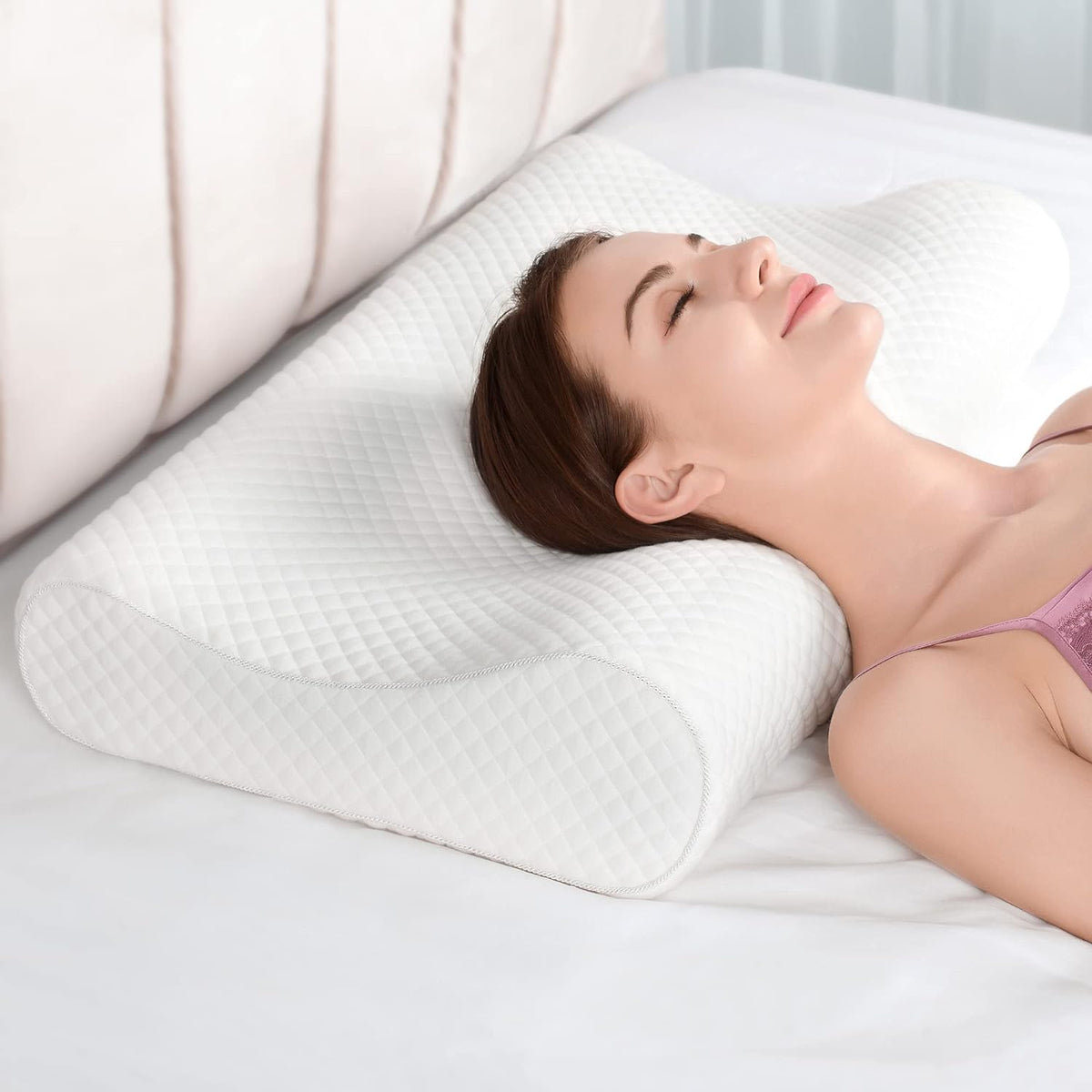 Memory Foam Pillow Dual-Height Slow-Rebound Breathable Removable Cover