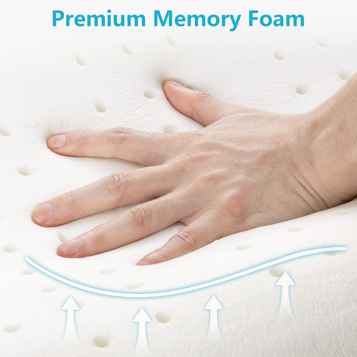 Memory Foam Pillow Dual-Height Slow-Rebound Breathable Removable Cover