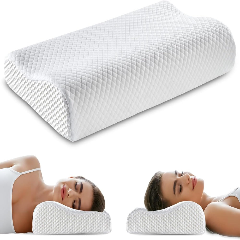Memory Foam Pillow Dual-Height Slow-Rebound Breathable Removable Cover