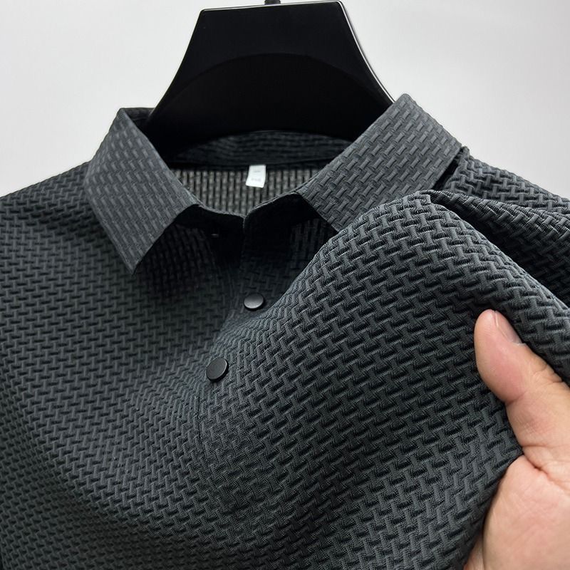 Men’s Polo Shirt Lightweight Polyester Blend Short Sleeve Classic Collar