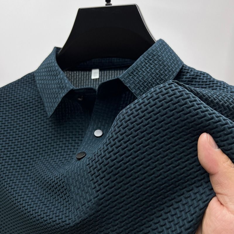 Men’s Polo Shirt Lightweight Polyester Blend Short Sleeve Classic Collar