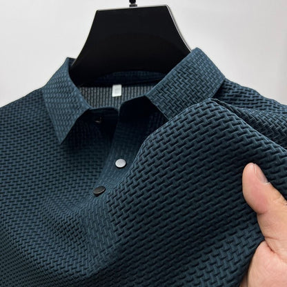 Men’s Polo Shirt Lightweight Polyester Blend Short Sleeve Classic Collar