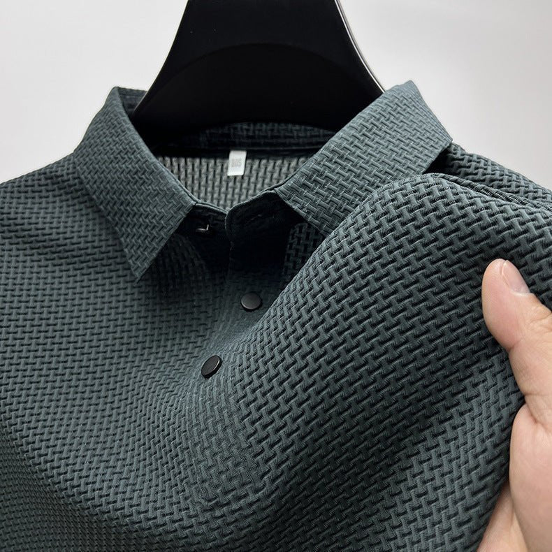 Men’s Polo Shirt Lightweight Polyester Blend Short Sleeve Classic Collar