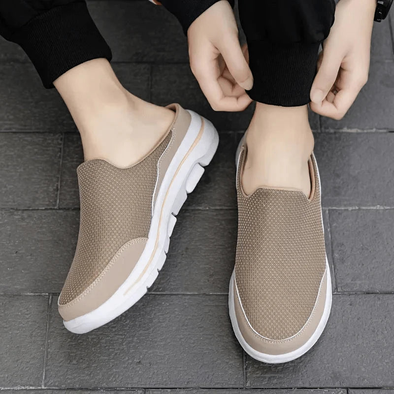 Men’s Slippers Breathable Mesh Cushioned Non-Slip Sole