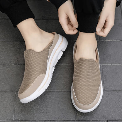 Men’s Slippers Breathable Mesh Cushioned Non-Slip Sole