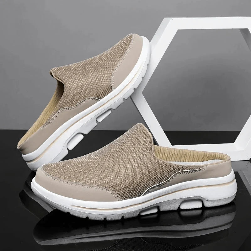 Men’s Slippers Breathable Mesh Cushioned Non-Slip Sole