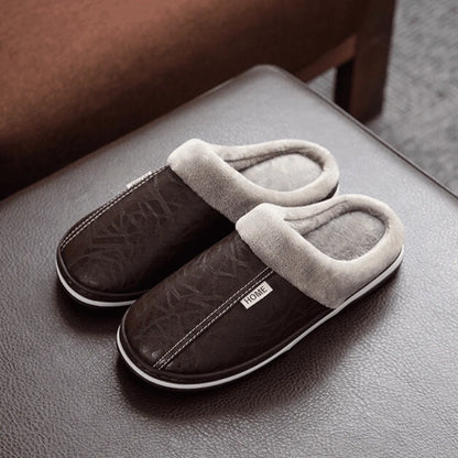 Men’s Slippers Plush Lining Cushioned EVA Sole Slip-On Design
