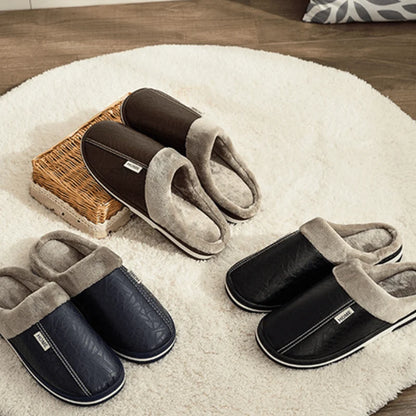 Men’s Slippers Plush Lining Cushioned EVA Sole Slip-On Design