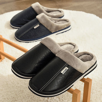 Men’s Slippers Plush Lining Cushioned EVA Sole Slip-On Design