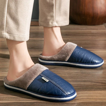 Men’s Slippers Plush Lining Cushioned EVA Sole Slip-On Design