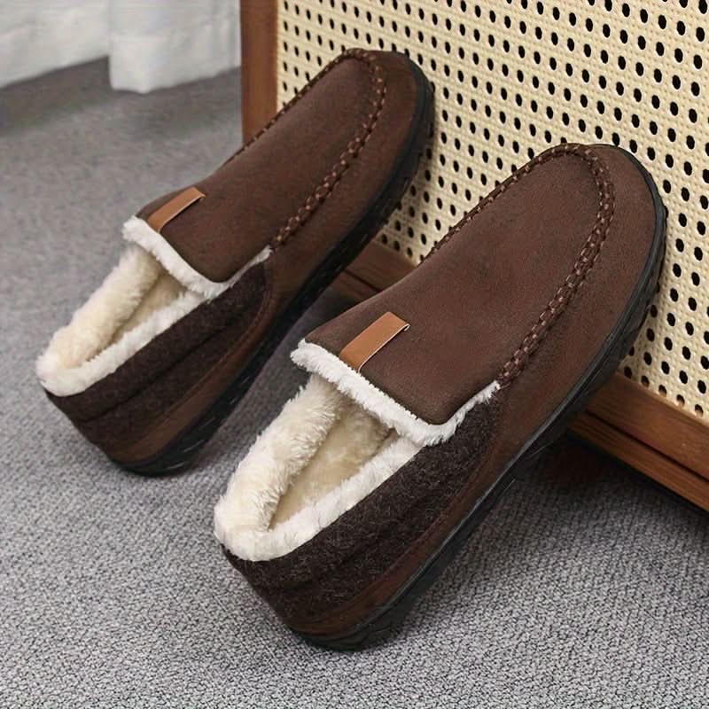 Men’s Slippers Synthetic Wool Warm Lightweight Slip-On