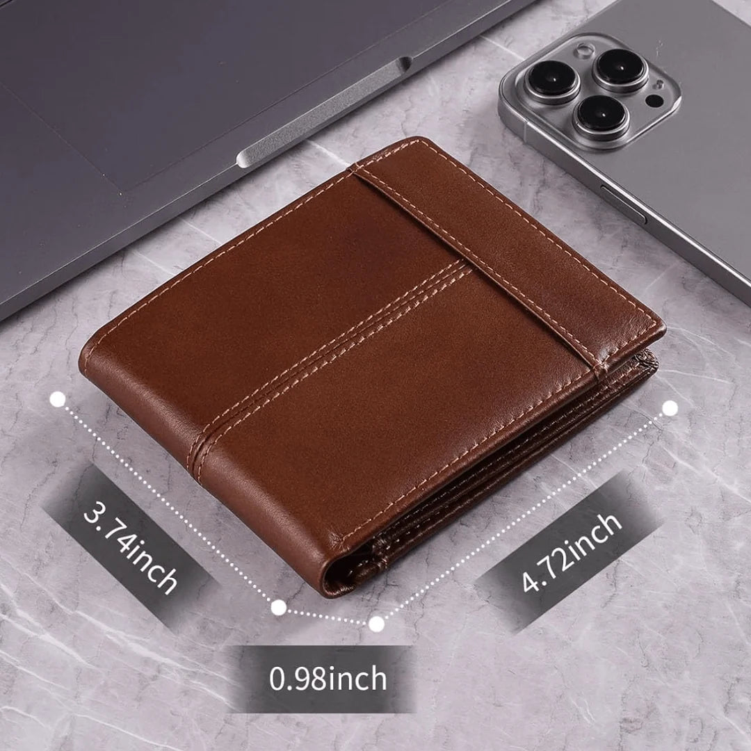 Men's Wallet Genuine Leather Slim RFID-Blocking