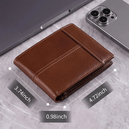 Men's Wallet Genuine Leather Slim RFID-Blocking
