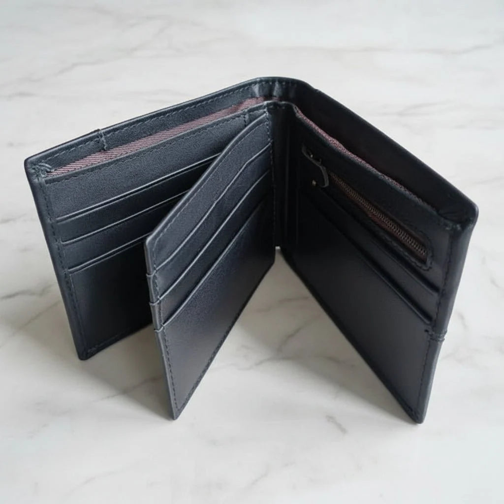 Men's Wallet Genuine Leather Slim RFID-Blocking