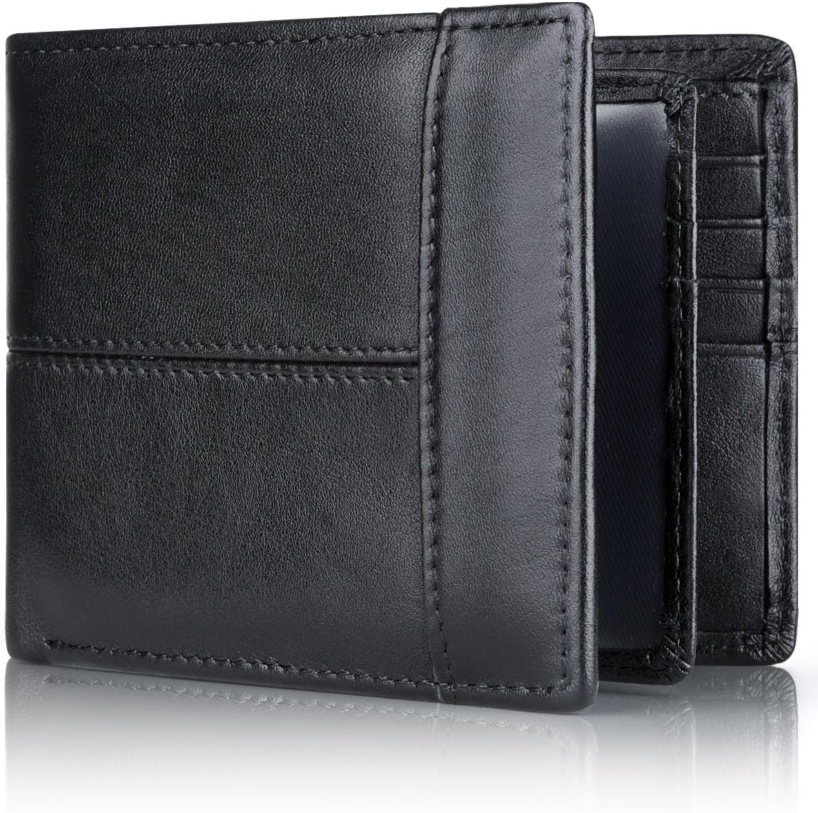 Men's Wallet Genuine Leather Slim RFID-Blocking