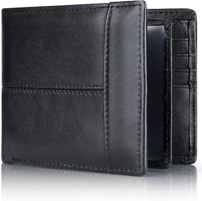 Men's Wallet Genuine Leather Slim RFID-Blocking