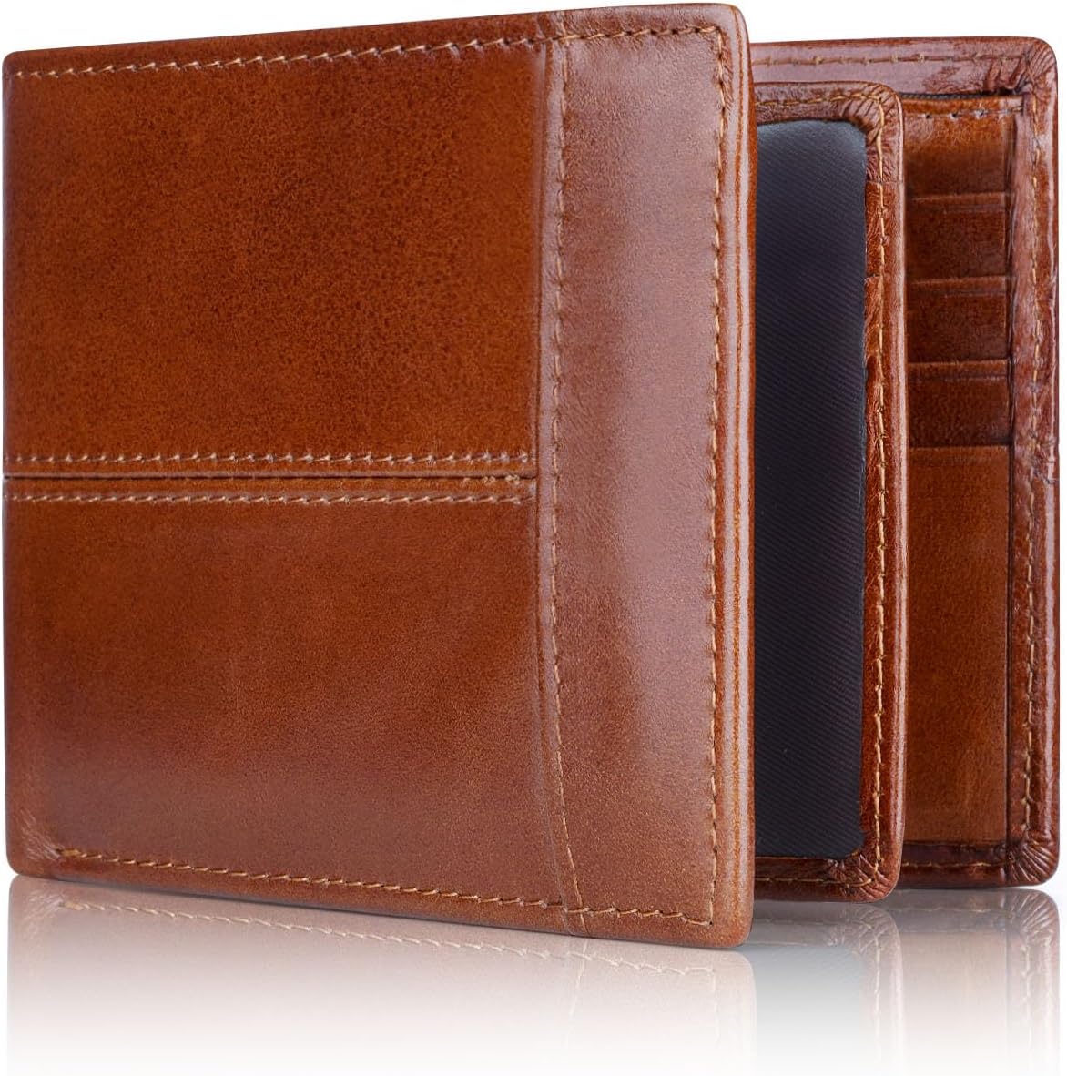Men's Wallet Genuine Leather Slim RFID-Blocking