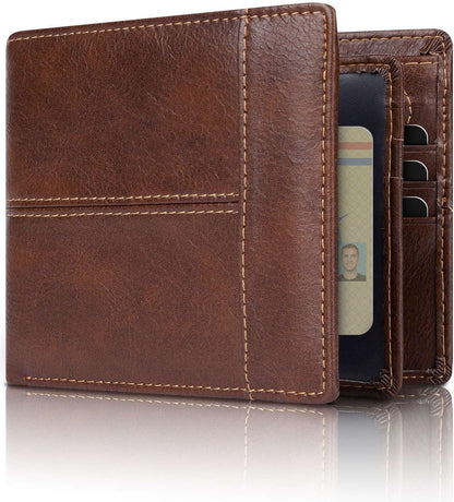 Men's Wallet Genuine Leather Slim RFID-Blocking