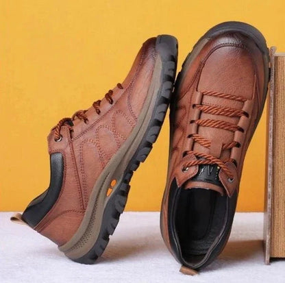 Men’s Work Shoes Triple-Zone Arch Support Weather-Sealed Cowhide Slip-Resistant