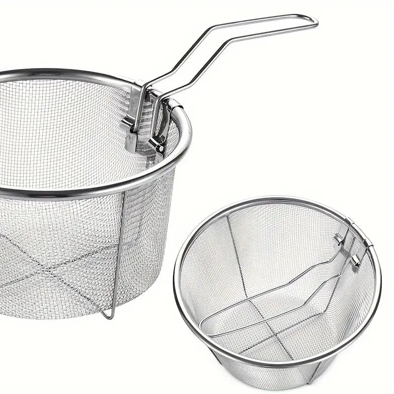 Mesh Colander Stainless Steel Heat-Resistant Handle & Dishwasher Safe
