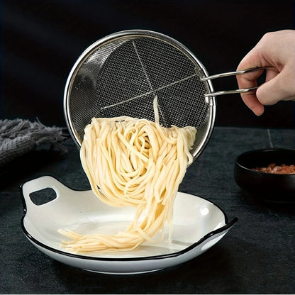 Mesh Colander Stainless Steel Heat-Resistant Handle & Dishwasher Safe