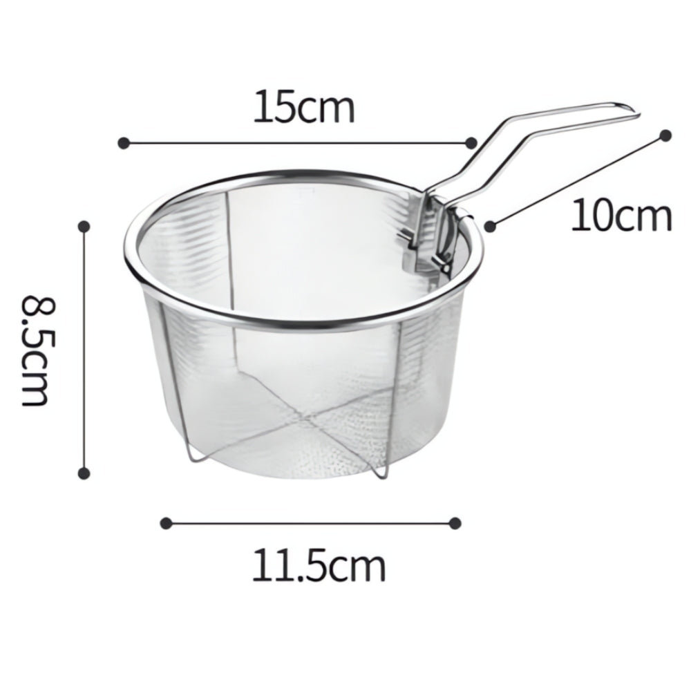 Mesh Colander Stainless Steel Heat-Resistant Handle & Dishwasher Safe