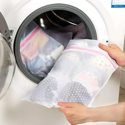 Mesh Laundry Bags Auto-Lock Zippers Tear-Resistant Set of 4
